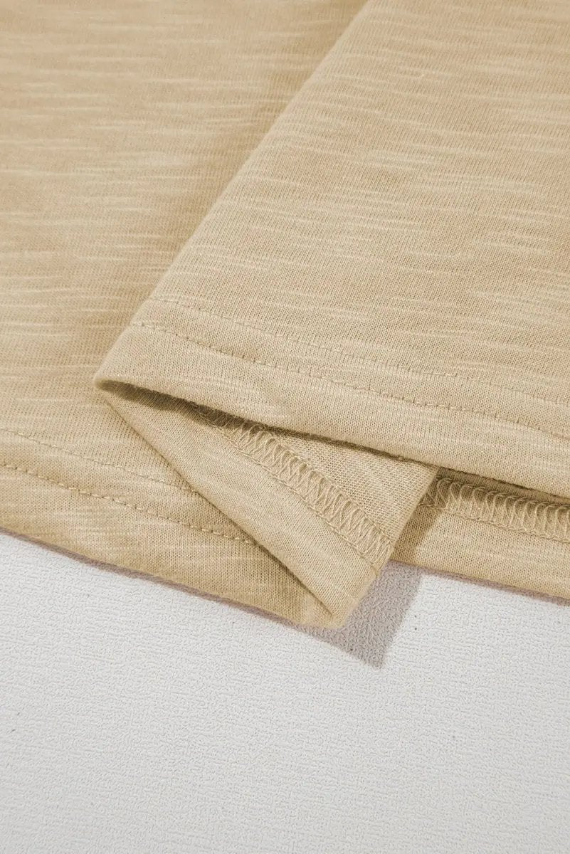 Tan Metallic Sheen Edge Scoop Neck Tank Top - Love Salve